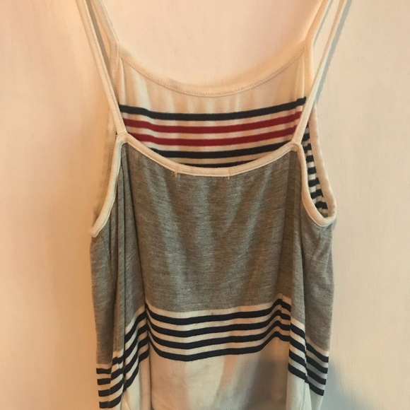Blue, red, white & grey stripe crop top - Picture 3 of 3